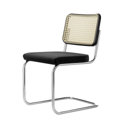 THONET cantilever chair S 32 SPV with padded seat and backrest in woven Indian cane
