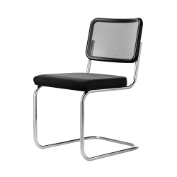 THONET cantilever chair S 32 SPVN with padded seat and backrest in mesh fabric