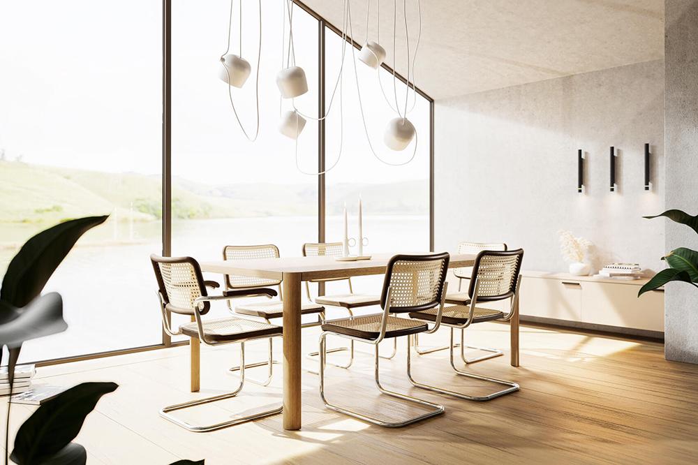 THONET cantilever chair with arms S 64 V