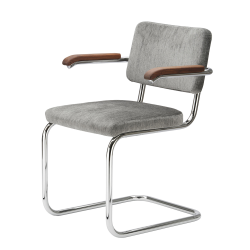 THONET cantilever chair S 64 PV with arms and full padding