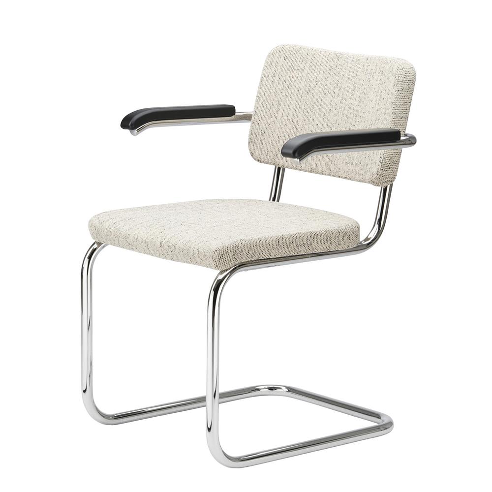 THONET cantilever chair S 64 PV with arms and full padding