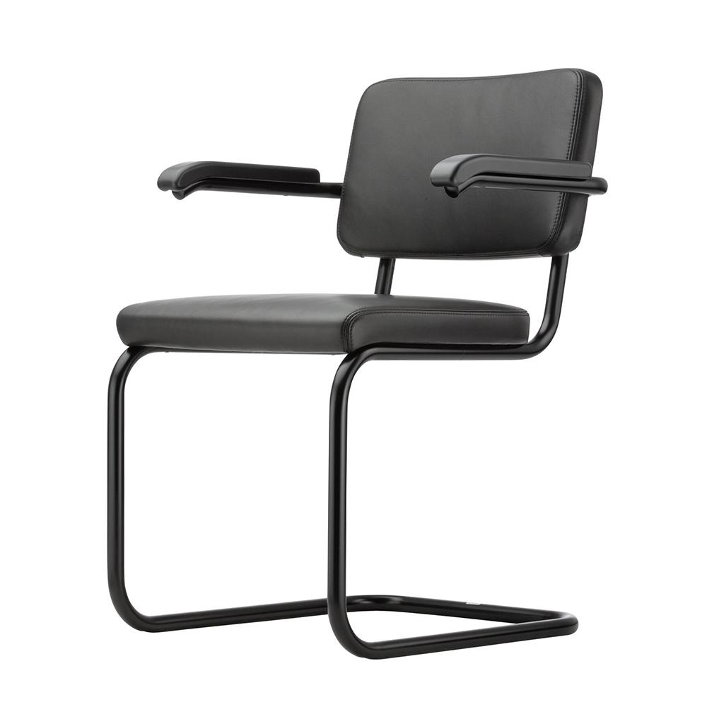 THONET cantilever chair S 64 PV with arms and full padding
