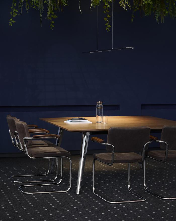 THONET cantilever chair S 64 PV with arms and full padding