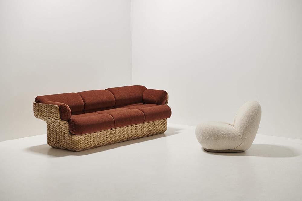 GUBI sofa with 3 seaters BASKET