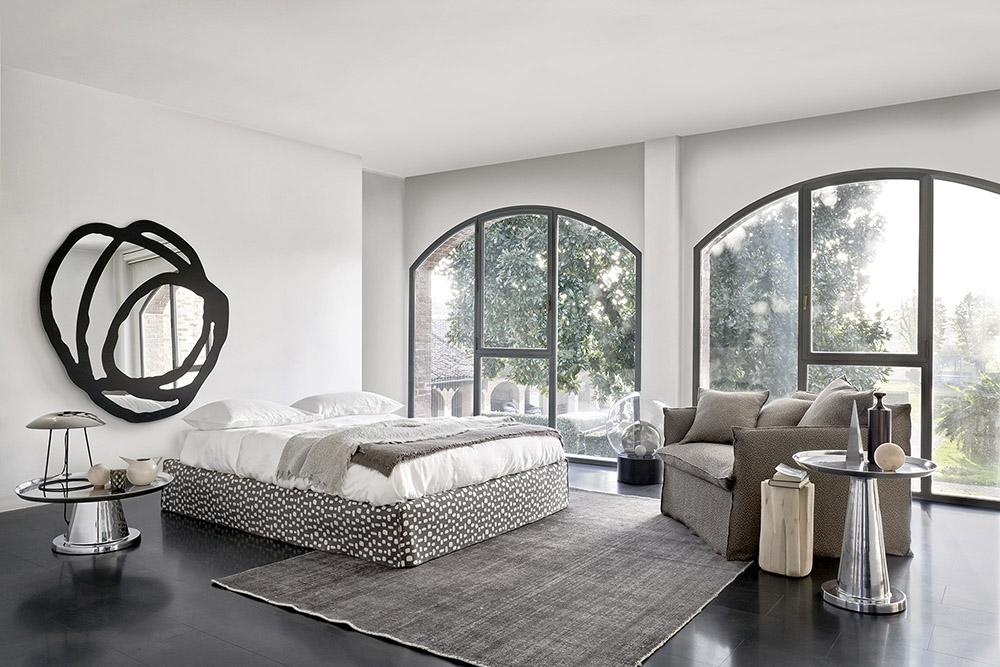 GERVASONI lit deux personnes avec Caveau 1 GHOST 80 L pour matelas de 160x200 cm