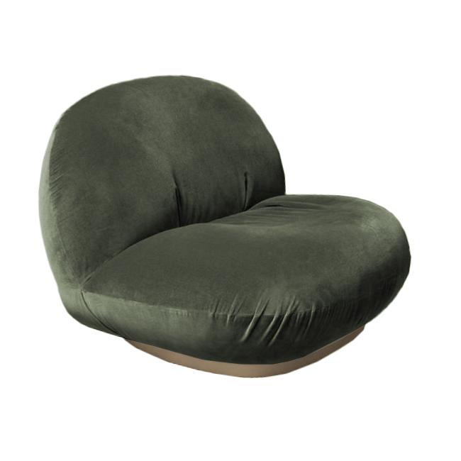 GUBI armchair with swivel base PACHA LOUNGE CHAIR