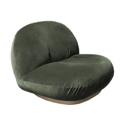 GUBI fauteuil avec la base pivotante PACHA LOUNGE CHAIR