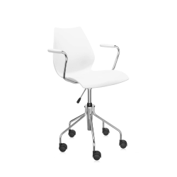 KARTELL chaise à roulettes avec accoudoirs  MAUI