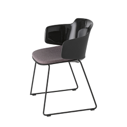 ET AL set de 2 chaises sur luges avec assises rembourrées et accoudoirs CLASSY 1084n