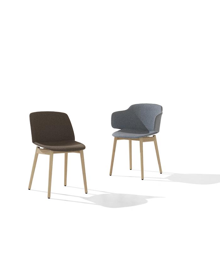 ET AL chaise avec coque rembourrée et accoudoirs CLASSY 1096m