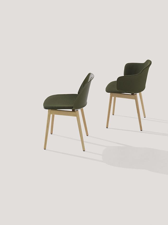 ET AL set de 2 chaises avec assises rembourrées avec accoudoirs CLASSY 1096n