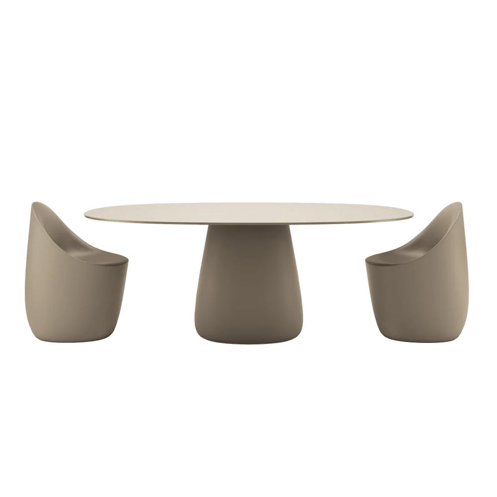 QEEBOO table pour l'extérieur COBBLE avec le plateau en HPL 190 cm