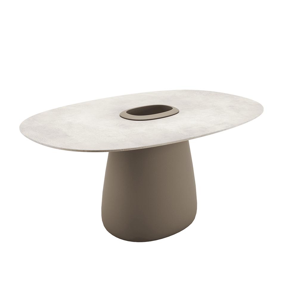 QEEBOO outdoor table COBBLE BUCKET table top STONEWARE 160 cm