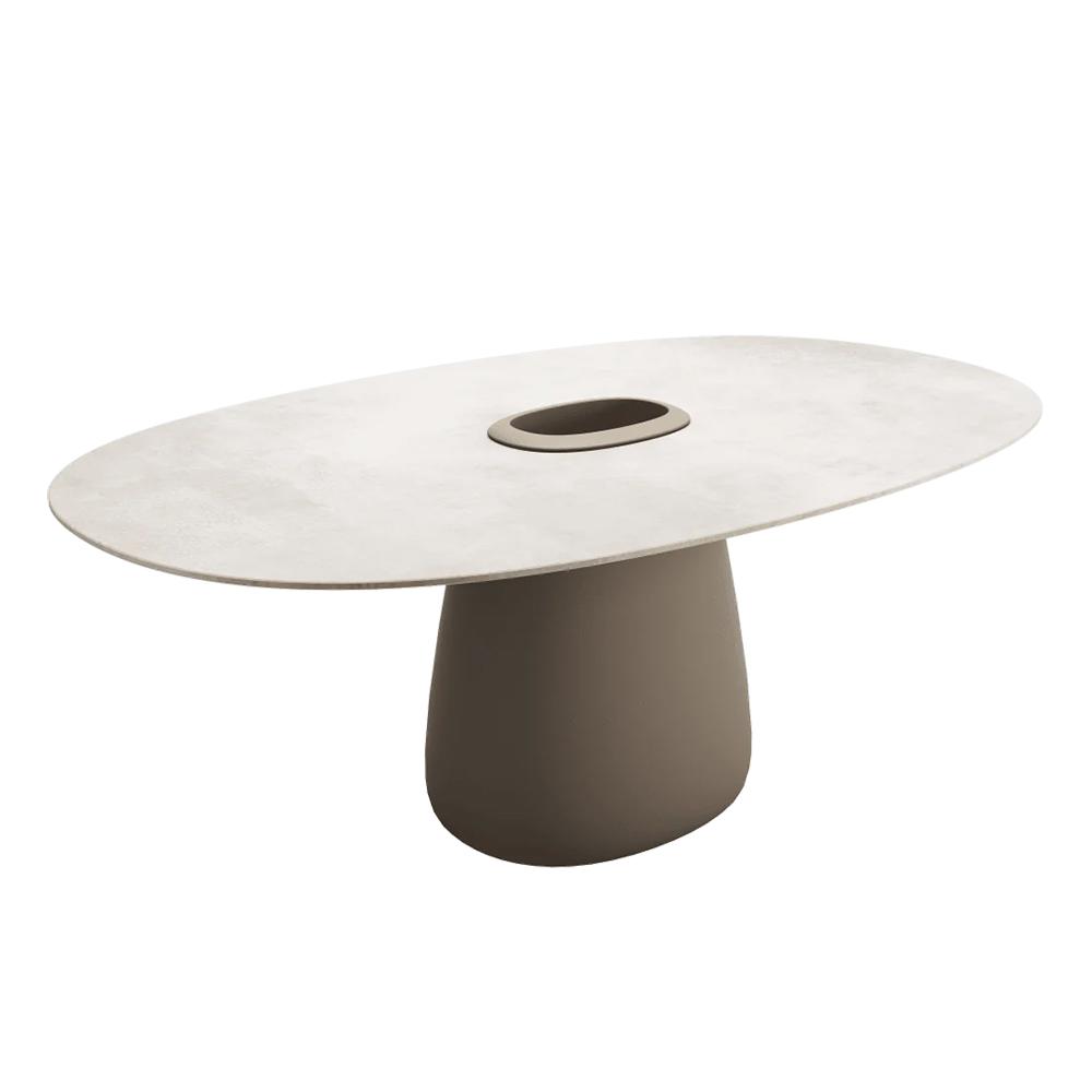 QEEBOO outdoor table COBBLE BUCKET table top STONEWARE 190 cm