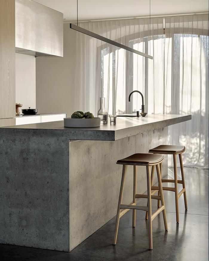 ETHNICRAFT stool with cushion OSSO H 69 cm