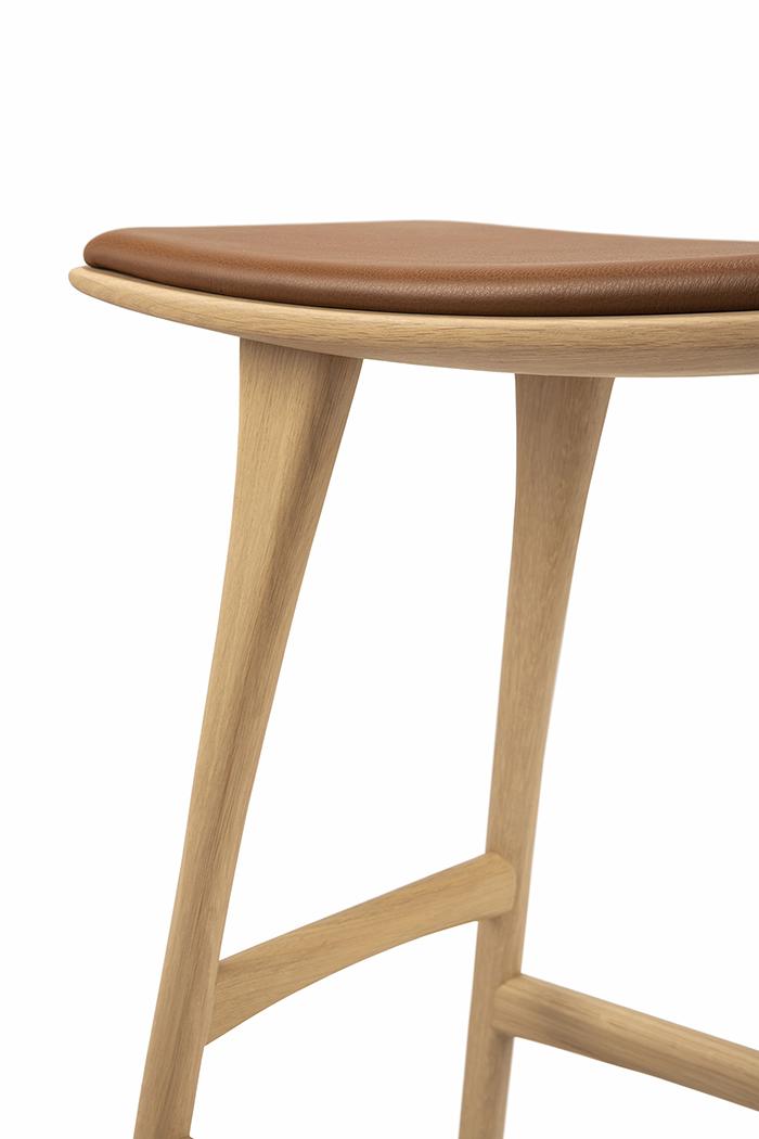 ETHNICRAFT stool with cushion OSSO H 69 cm