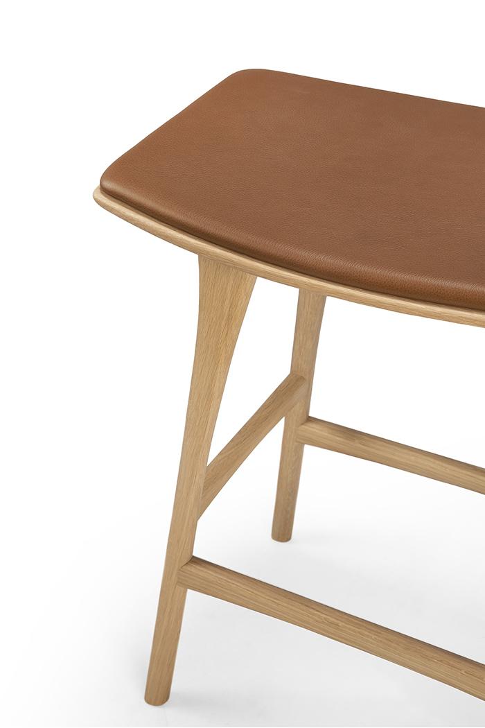 ETHNICRAFT stool with cushion OSSO H 69 cm