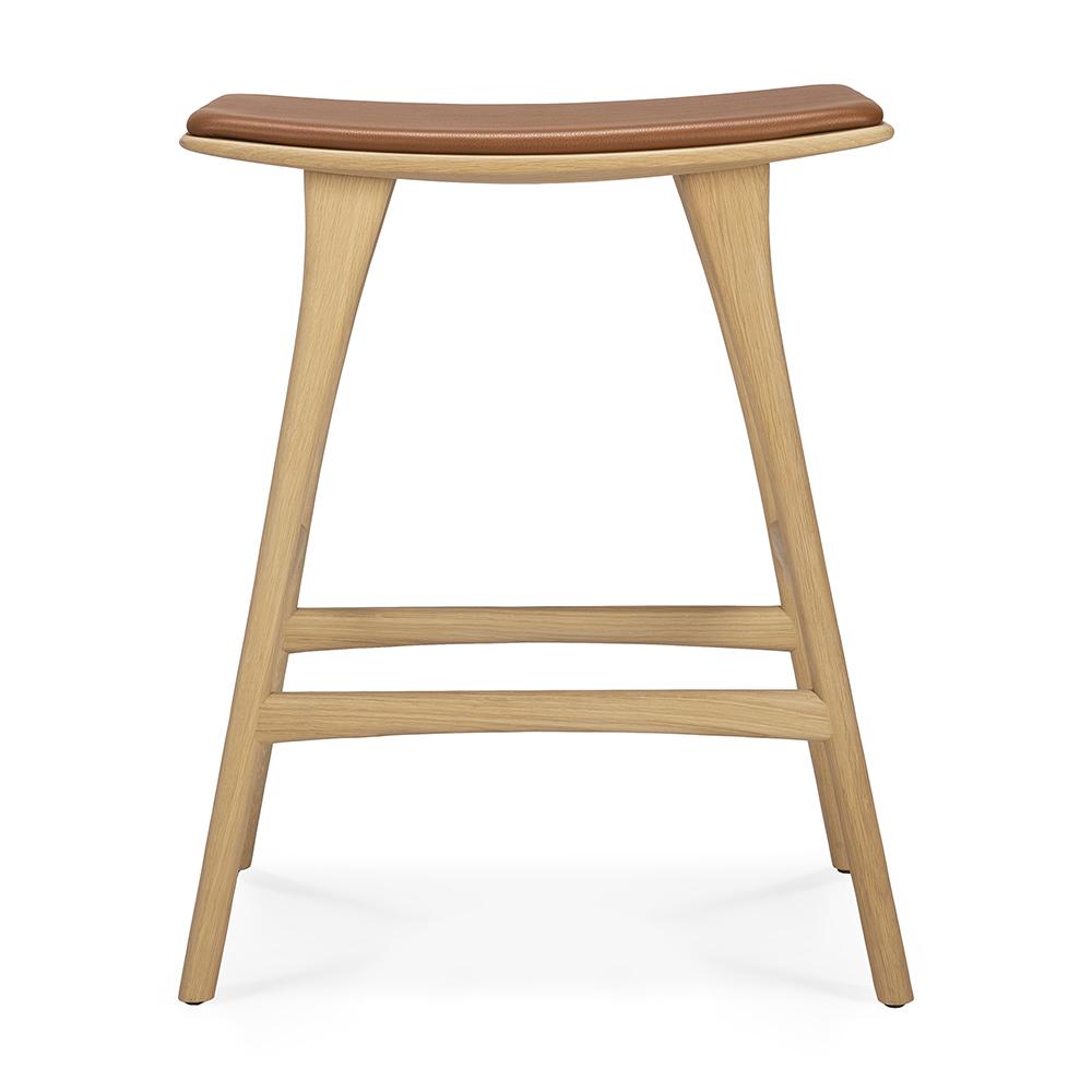 ETHNICRAFT stool with cushion OSSO H 69 cm