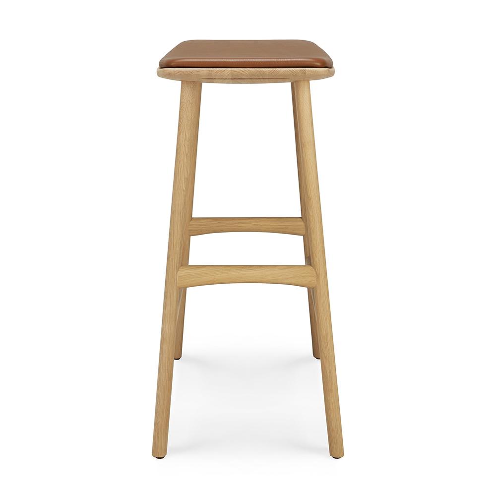ETHNICRAFT stool with cushion OSSO H 69 cm