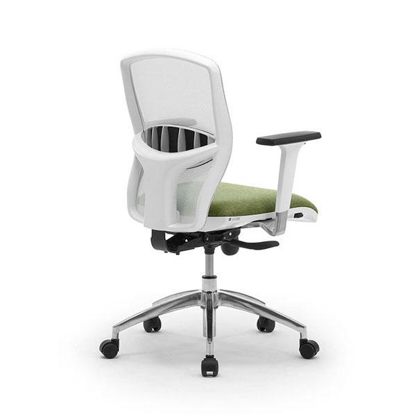 LEYFORM fauteuil de bureau SPRINT RE avec accoudoirs réglables en hauteur, base en aluminium poli et pièces en plastique blanc
