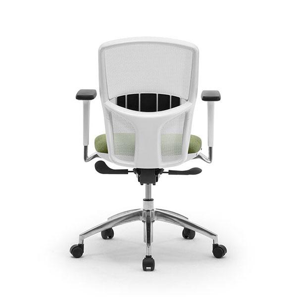 LEYFORM fauteuil de bureau SPRINT RE avec accoudoirs réglables en hauteur, base en aluminium poli et pièces en plastique blanc