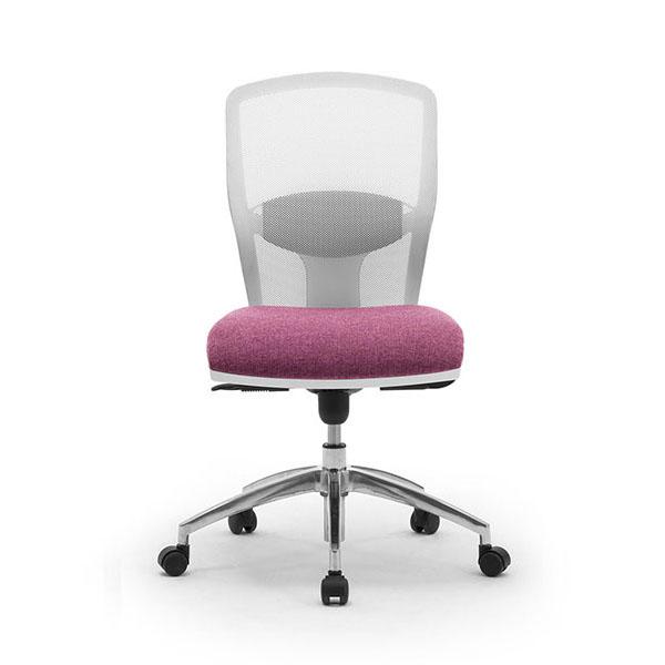LEYFORM fauteuil de bureau SPRINT RE sans accoudoirs avec la base en aluminium poli et pièces en plastique blanc