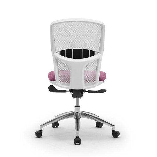 LEYFORM fauteuil de bureau SPRINT RE sans accoudoirs avec la base en aluminium poli et pièces en plastique blanc