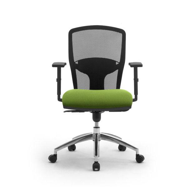 LEYFORM fauteuil de bureau SPRINT RE avec accoudoirs réglables en hauteur, base en aluminium poli et pièces en plastique noir