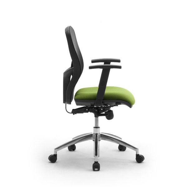 LEYFORM fauteuil de bureau SPRINT RE avec accoudoirs réglables en hauteur, base en aluminium poli et pièces en plastique noir