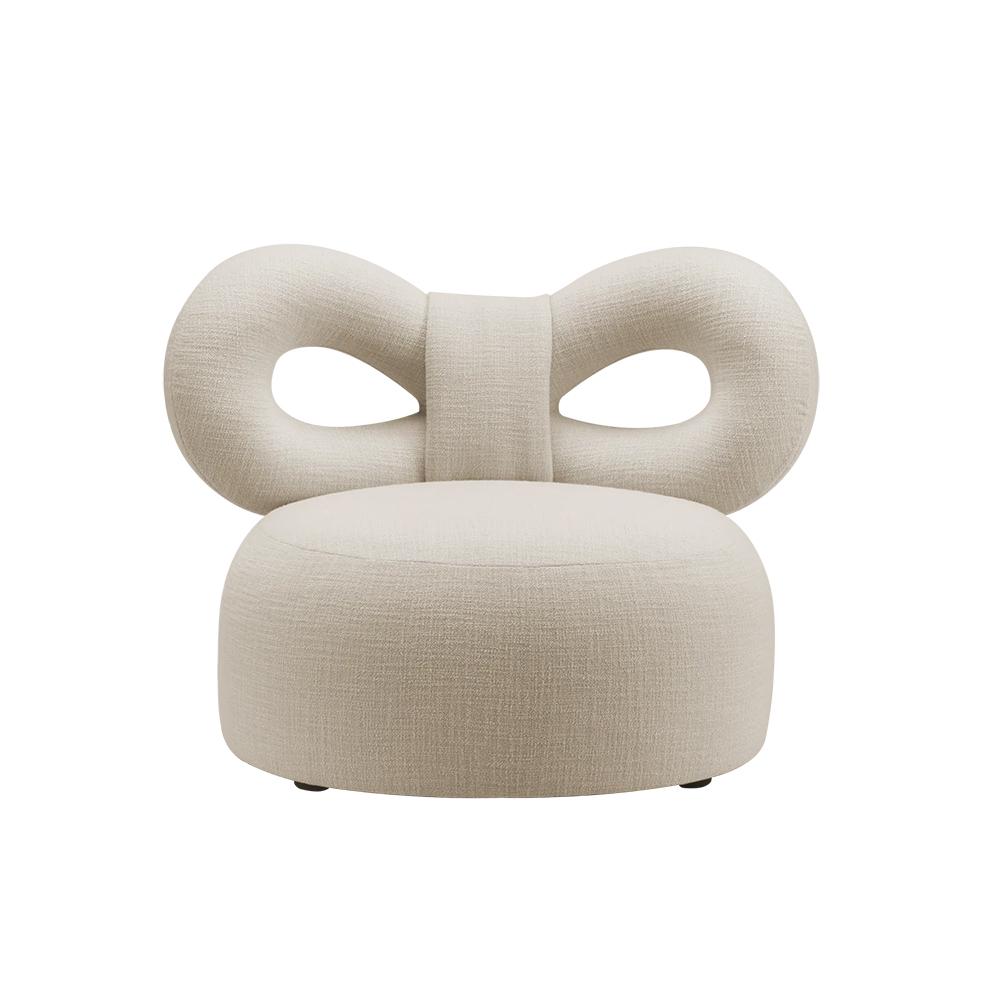 QEEBOO armchair covered with fabric RIBBON ARMCHAIR