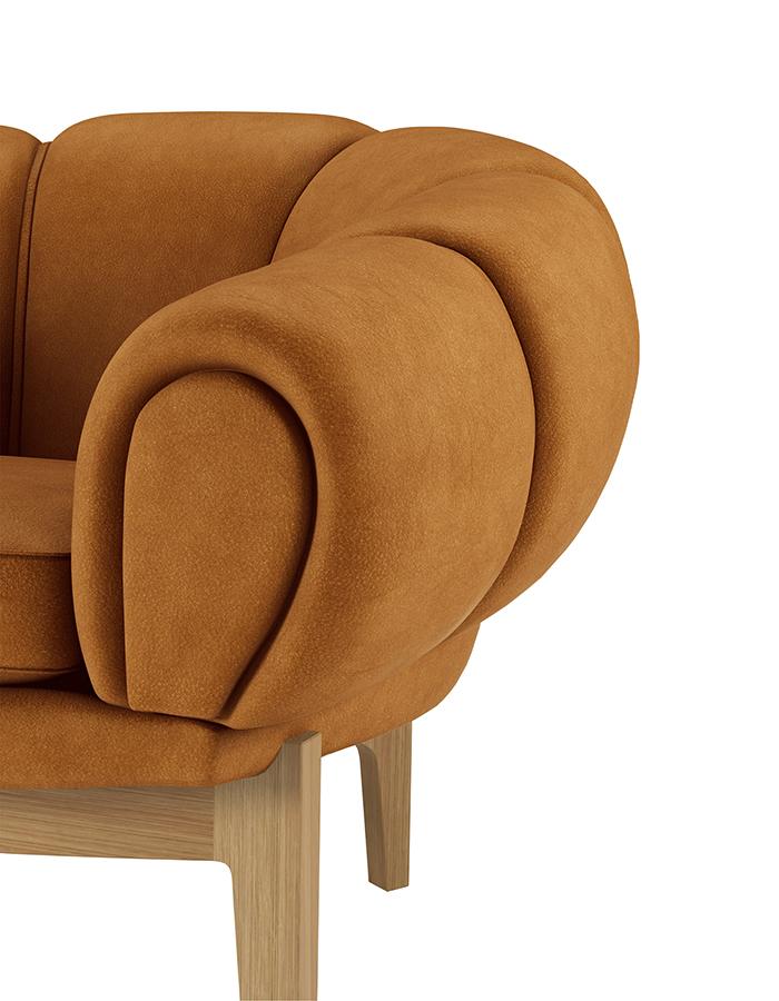 GUBI sofa CROISSANT in leather