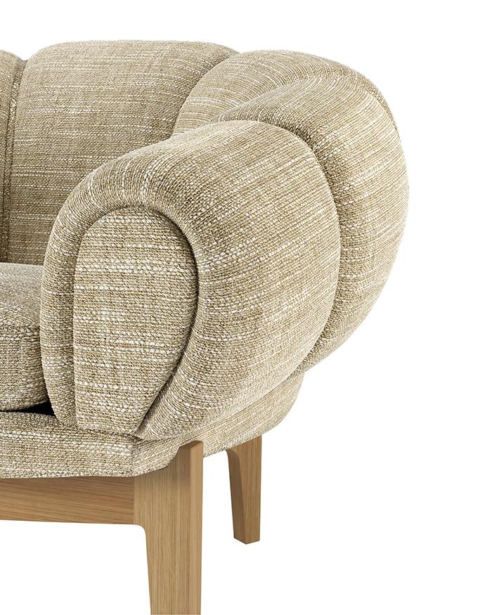 GUBI fauteuil CROISSANT en tissu