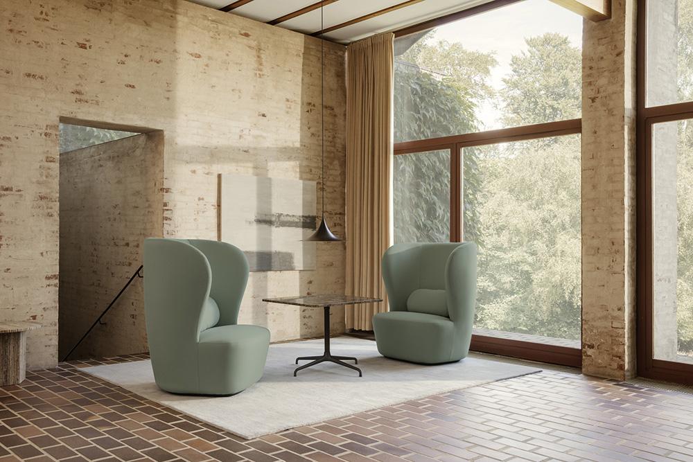 GUBI high back armchair STAY LARGE with black base