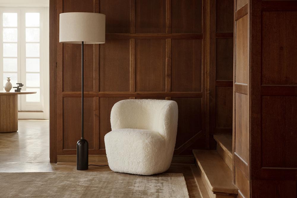 GUBI armchair STAY SMALL with black base