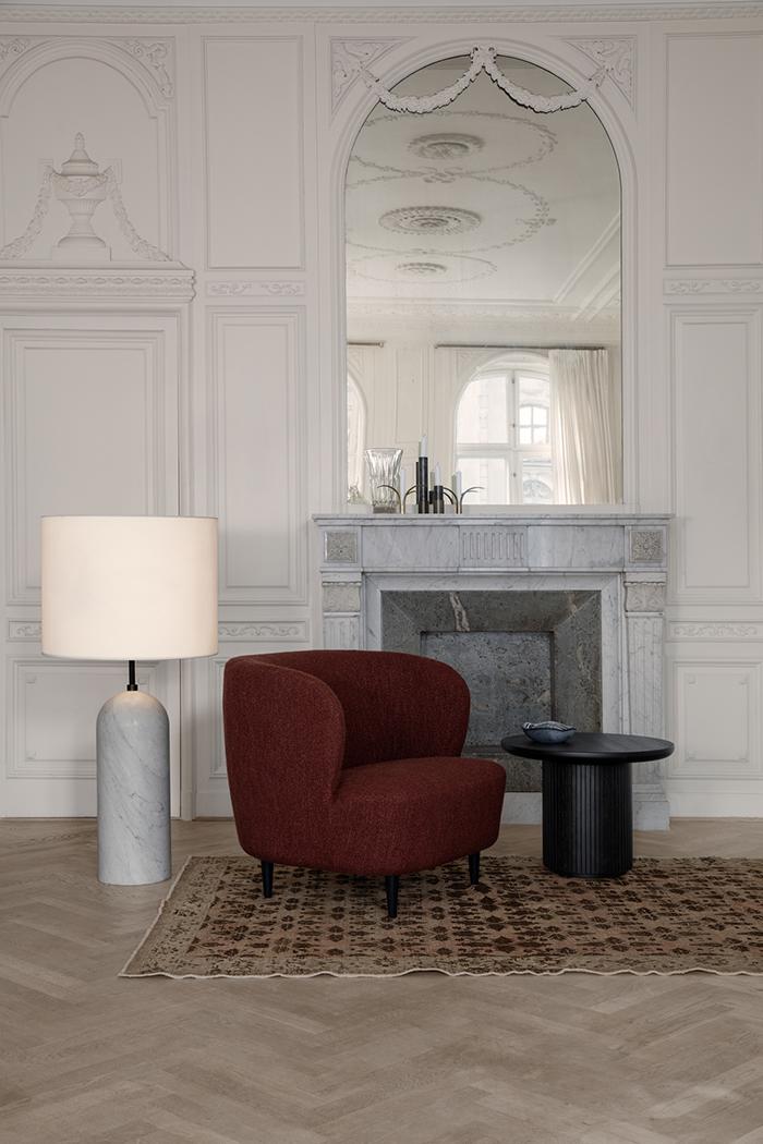 GUBI armchair STAY SMALL with wooden legs