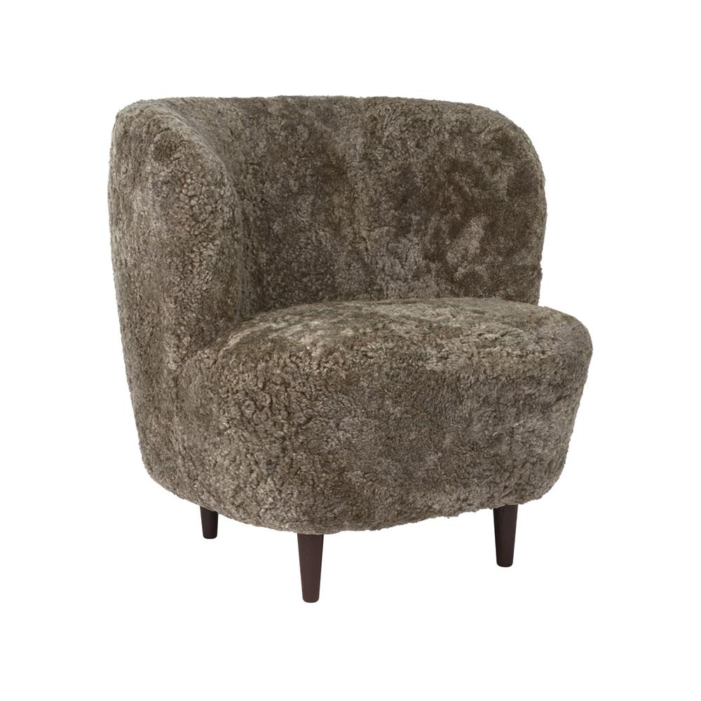 GUBI armchair STAY SMALL with wooden legs