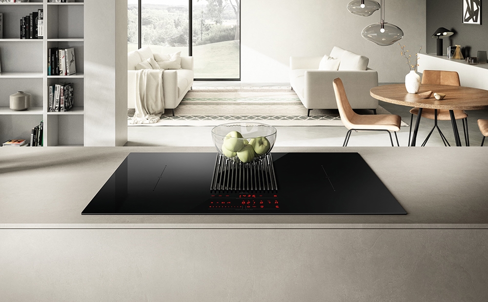 ELICA plaque à induction NIKOLATESLA LIBRA EVO avec hotte aspirante convertible en recyclage