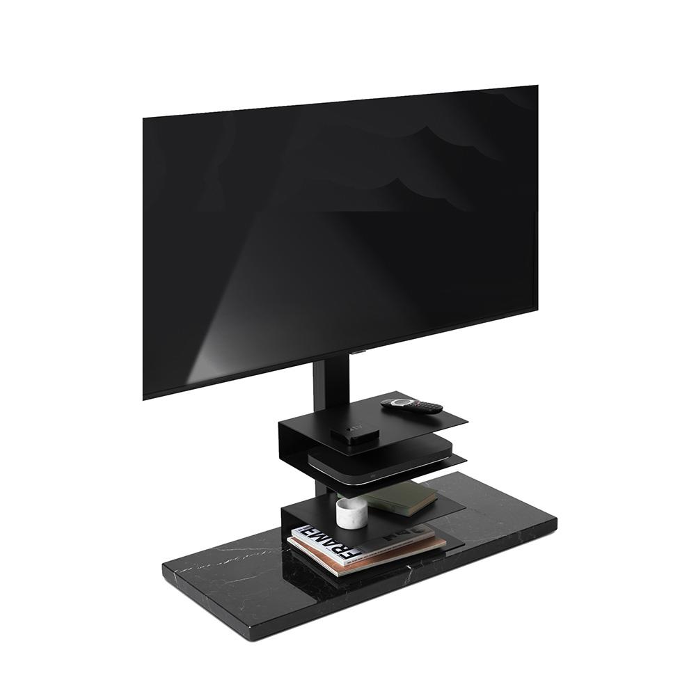 OPINION+CIATTI+meuble+pour+televisions+de+43+à+82+pouces+PTOLOMETO+TV+SMART+(Nero+Marquina+poli+-+Acier+peint+/+Marbre)
