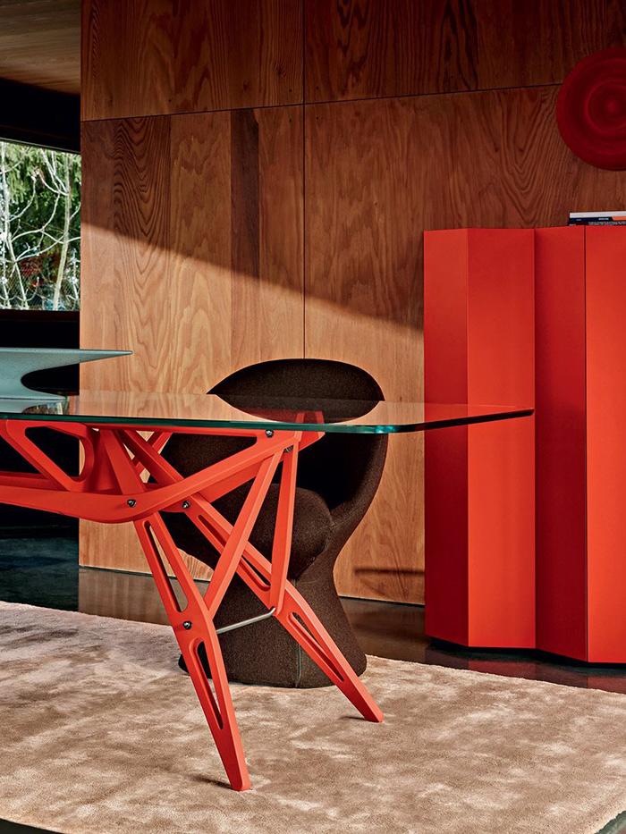 ZANOTTA table with glass top REALE CM