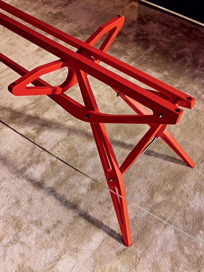 ZANOTTA table avec plateau en verre REALE CM