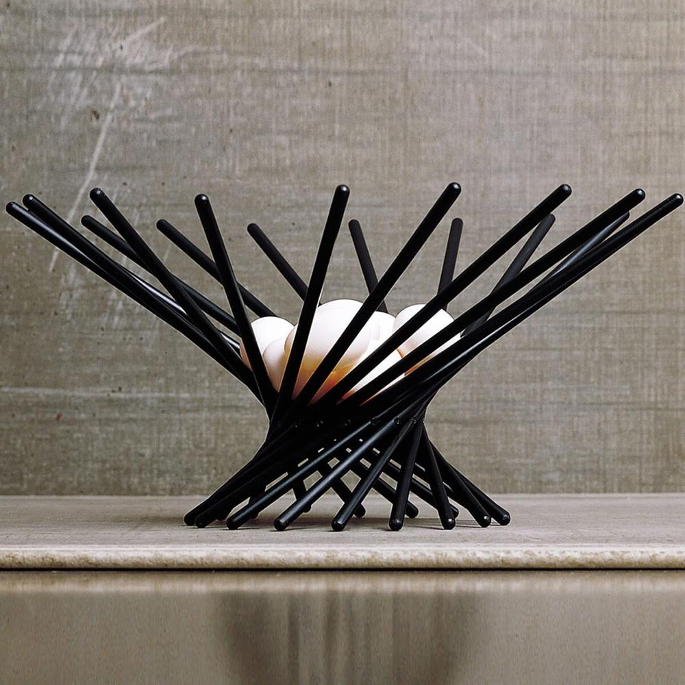 dESIGNoBJECT black PVC fruit holder centerpiece