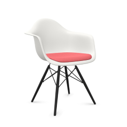 VITRA Eames Plastic Armchair with cushion and black maple base DAW NEW DIMENSIONS
