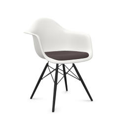 VITRA Eames Plastic Armchair with cushion and black maple base DAW NEW DIMENSIONS