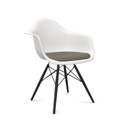 VITRA Eames Plastic Armchair with cushion and black maple base DAW NEW DIMENSIONS
