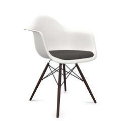 VITRA Eames Plastic Armchair with cushion and dark maple base DAW NEW DIMENSIONS
