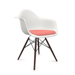 VITRA Eames Plastic Armchair with cushion and dark maple base DAW NEW DIMENSIONS