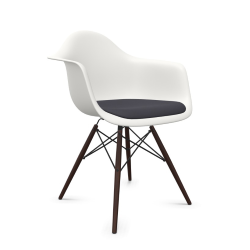 VITRA Eames Plastic Armchair with cushion and dark maple base DAW NEW DIMENSIONS