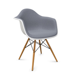 VITRA Eames Plastic Armchair full padding and golden maple base DAW NEW DIMENSIONS
