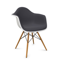 VITRA Eames Plastic Armchair full padding and golden maple base DAW NEW DIMENSIONS