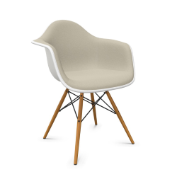 VITRA Eames Plastic Armchair full padding and golden maple base DAW NEW DIMENSIONS